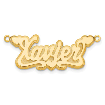 10KY 3D Polished Hearts Name Plate