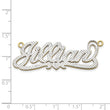 10KY and Rhodium 3D Diamond with Heart Name Plate