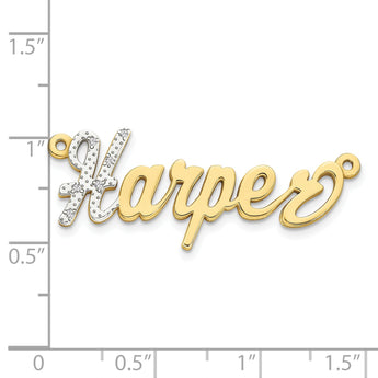 10KY and Rhodium 3D Diamond Name Plate