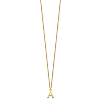 10KY Cutout Letter A Initial Necklace