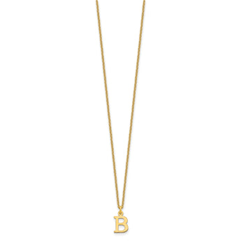 10KY Cutout Letter B Initial Necklace