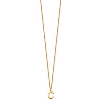 10KY Cutout Letter C Initial Necklace