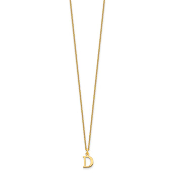 10KY Cutout Letter D Initial Necklace