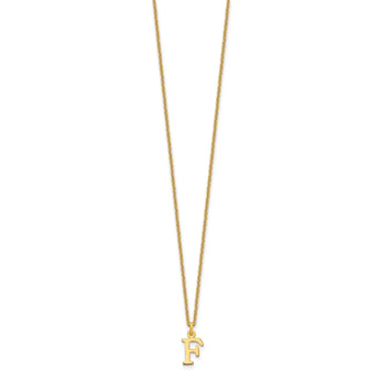 10KY Cutout Letter F Initial Necklace