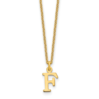 10KY Cutout Letter F Initial Necklace