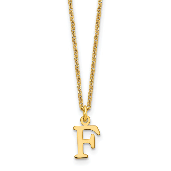 10KY Cutout Letter F Initial Necklace
