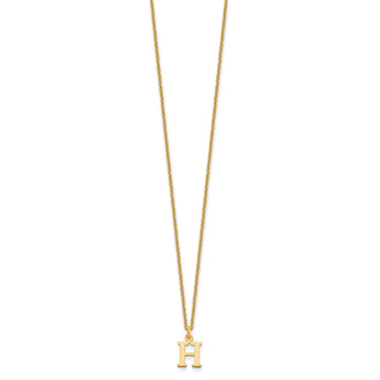 10KY Cutout Letter H Initial Necklace