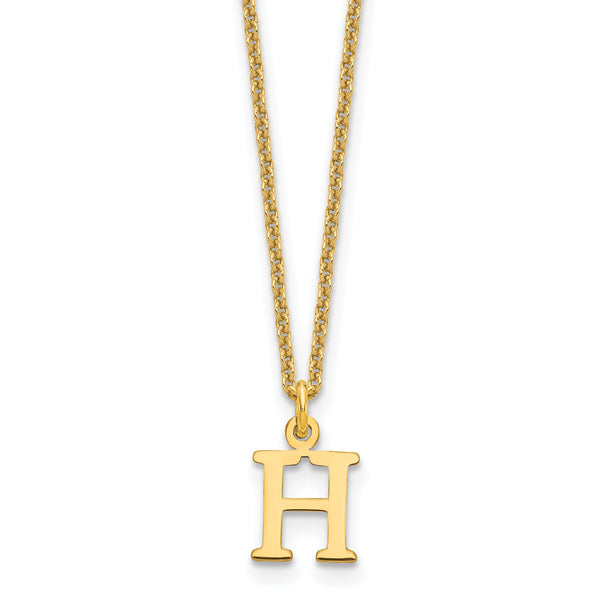 10KY Cutout Letter H Initial Necklace