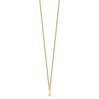 10KY Cutout Letter I Initial Necklace