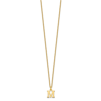 10KY Cutout Letter M Initial Necklace
