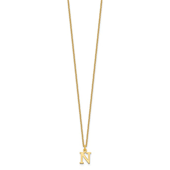 10KY Cutout Letter N Initial Necklace