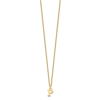 10KY Cutout Letter P Initial Necklace
