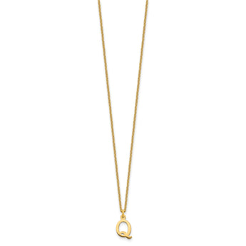 10KY Cutout Letter Q Initial Necklace