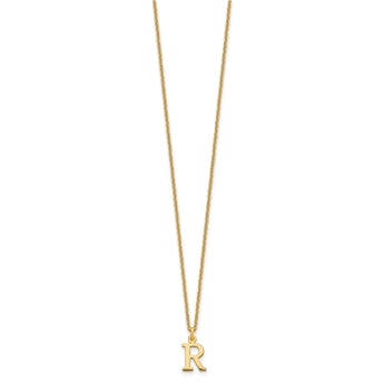 10KY Cutout Letter R Initial Necklace