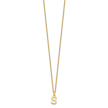 10KY Cutout Letter S Initial Necklace