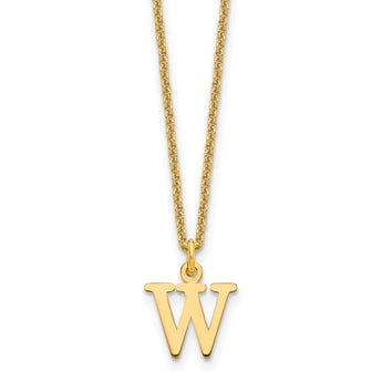 10KY Cutout Letter W Initial Necklace