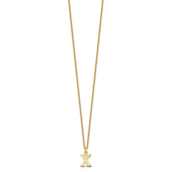 10KY Cutout Letter X Initial Necklace