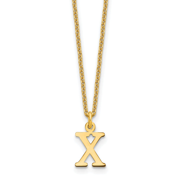 10KY Cutout Letter X Initial Necklace