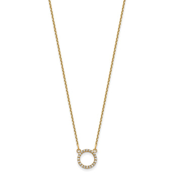 10k Diamond Open Circle Necklace 18 in - Birthstone Company