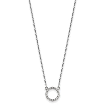 10k White Gold Diamond Open Circle Necklace