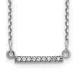 10k White Gold Diamond Tiny Bar Necklace - Birthstone Company