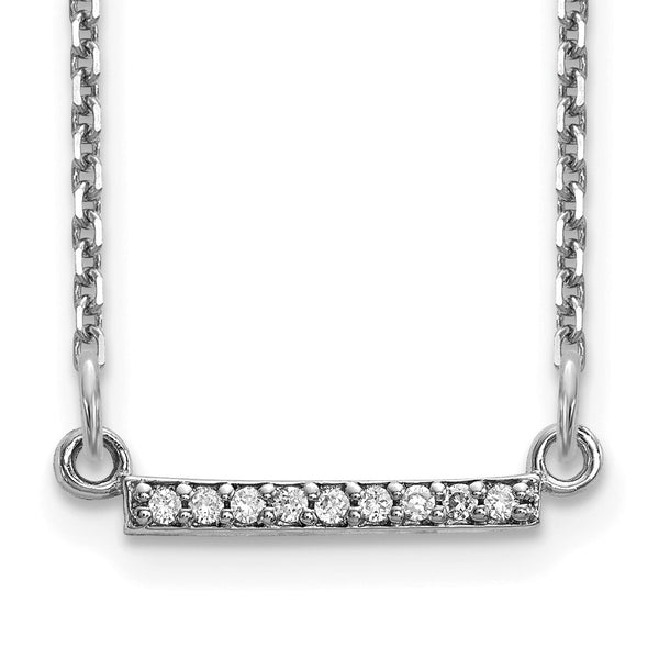 10k White Gold Diamond Tiny Bar Necklace - Birthstone Company