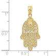 10k Yellow Gold Hand of God Pendant