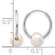 10k White Gold 5-6mm White Freshwater Cultured Pearl Endless Hoop Earrings - Birthstone Company
