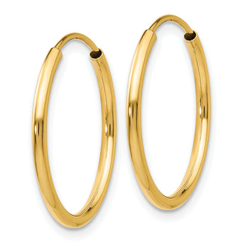 10k 1.5mm Polished Round Endless Hoop Earrings