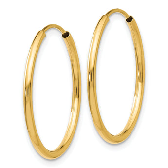 10k 1.5mm Polished Round Endless Hoop Earrings