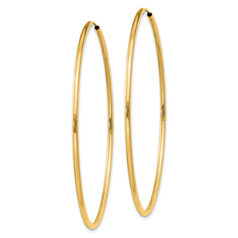 10k 1.5mm Polished Round Endless Hoop Earrings