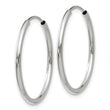 10k White Gold 1.5mm Polished Endless Hoop Earrings