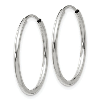10k White Gold 1.5mm Polished Endless Hoop Earrings