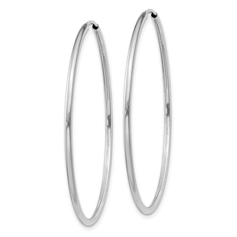 10k White Gold 1.5mm Polished Endless Hoop Earrings