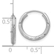 10k White Gold 2mm Diamond-cut Endless Hoop Earrings