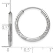 10k White Gold 2mm Diamond-cut Endless Hoop Earrings
