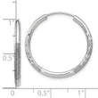 10k White Gold 2mm Diamond-cut Endless Hoop Earrings
