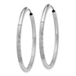 10k White Gold 2mm Diamond-cut Endless Hoop Earrings