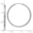 10k White Gold 2mm Diamond-cut Endless Hoop Earrings