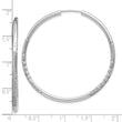 10k White Gold 2mm Diamond-cut Endless Hoop Earrings