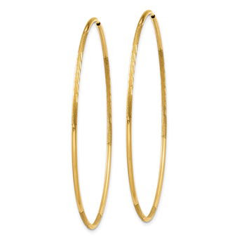 10k 1.25mm Diamond-cut Endless Hoop Earring