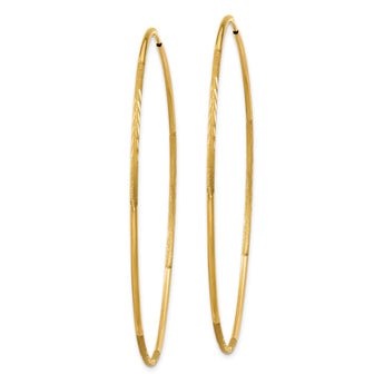 10k 1.25mm Diamond-cut Endless Hoop Earring