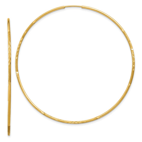 10k 1.25mm Diamond-cut Endless Hoop Earring