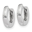 10k White Gold Polished Round Hinged Hoop Earrings