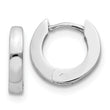 10k White Gold Polished Round Hinged Hoop Earrings