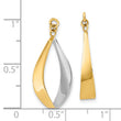 10k Polished & Rhodium Reversible Dangle Earring Jackets