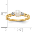 10K Diamond and Fresh Water Cultured Pearl Ring