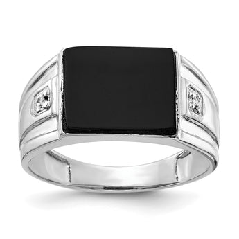 10K White Gold AA Diamond men's ring, Size 10 - Birthstone Company