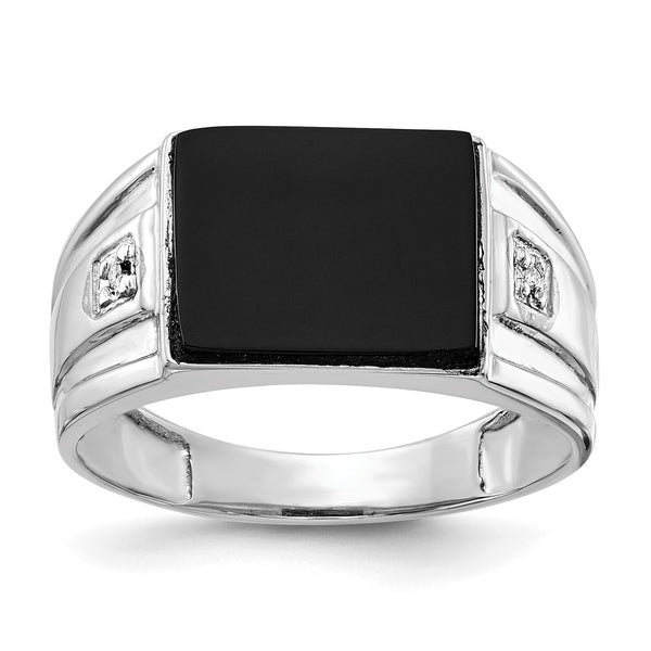10K White Gold AA Diamond men's ring, Size 10 - Birthstone Company