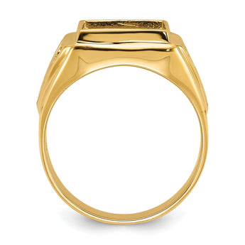 10k Men's Polished and Textured with Black Enamel and Lab Created Ruby Masonic Ring
